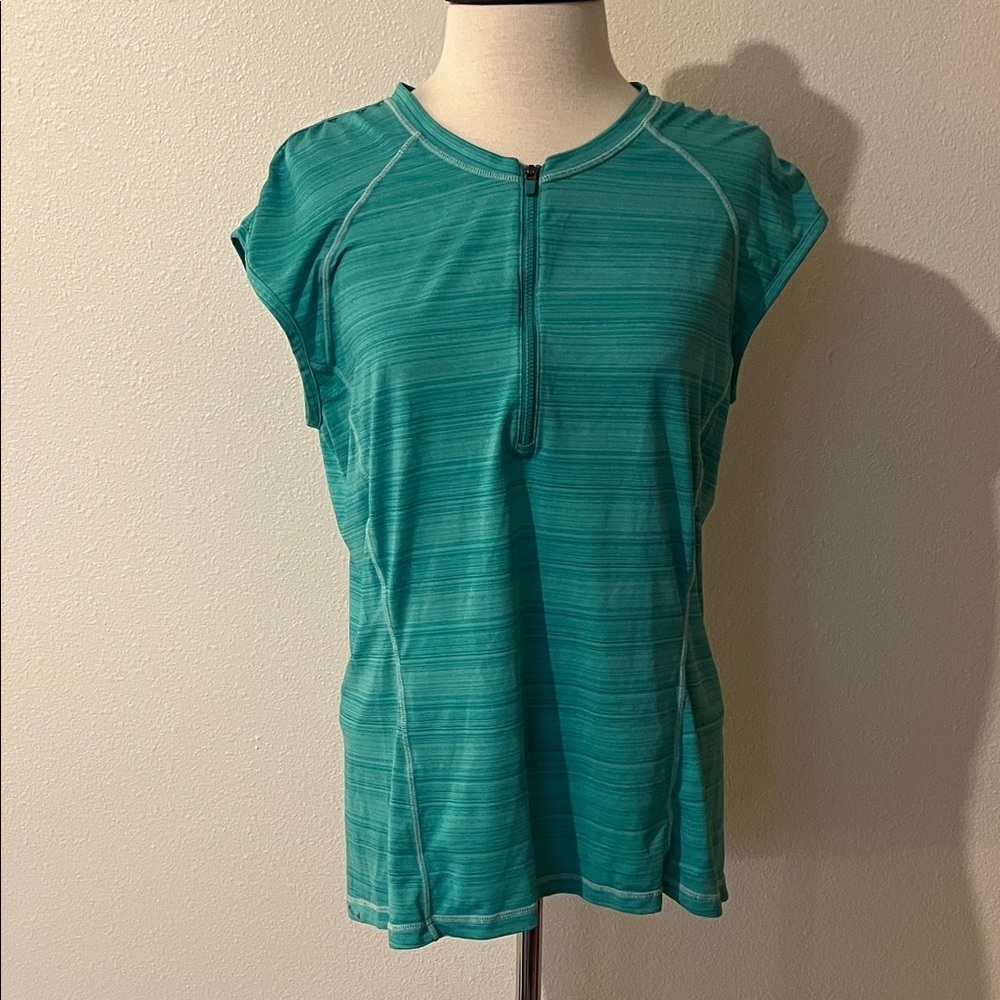 Athleta Teal Short Sleeve Active Top, fits women’s size M